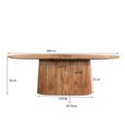 Salvator Curved Fluted Dining Table - 200cm - 8 Seater - Oval - Pedestal - Natural - Mango Wood