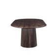 Salvator Curved Fluted Dining Table - 200cm - 8 Seater - Oval - Pedestal - Walnut - Mango Wood