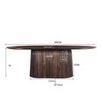 Salvator Curved Fluted Dining Table - 200cm - 8 Seater - Oval - Pedestal - Walnut - Mango Wood