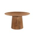 Salvator Fluted Dining Table - 130cm - 4 Seater - Round - Pedestal - Natural - Mango Wood