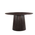 Salvator Fluted Dining Table - 130cm - 4 Seater - Round - Pedestal - Walnut - Mango Wood