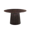 Salvator Fluted Dining Table - 130cm - 4 Seater - Round - Pedestal - Walnut - Mango Wood