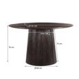 Salvator Fluted Dining Table - 130cm - 4 Seater - Round - Pedestal - Walnut - Mango Wood