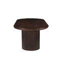 Sevilla Curved Fluted Dining Table - 220cm - 8 Seater - Oval - Pedestal - Chestnut - Mango Wood