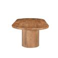 Sevilla Curved Fluted Dining Table - 220cm - 8 Seater - Oval - Pedestal - Natural - Mango Wood