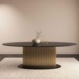 Ironville Brass Ribbed 10 Seater Oval Pedestal Dining Table