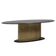 Ironville Brass Ribbed 10 Seater Oval Pedestal Dining Table