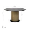 Ironville Brass Ribbed 6 Seater Round Pedestal Dining Table