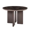 Almundi Dining Table - 120cm - 4 Seater - Round - Pedestal - Chocolate Brown - Ceramic