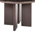 Almundi Dining Table - 120cm - 4 Seater - Round - Pedestal - Chocolate Brown - Ceramic