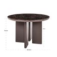 Almundi Dining Table - 120cm - 4 Seater - Round - Pedestal - Chocolate Brown - Ceramic