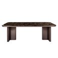Almundi Dining Table - 230cm - 10 Seater - Double Pedestal - Chocolate Brown - Ceramic