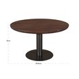 Baldwin Dining Table - 130cm - 4 Seater - Round - Pedestal - Mango Wood