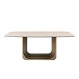 Maxfield Dining Table - 200cm - 8 Seater - Pedestal - Beige - Ceramic