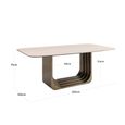 Maxfield Dining Table - 200cm - 8 Seater - Pedestal - Beige - Ceramic