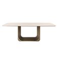 Maxfield Dining Table - 230cm - 10 Seater - Pedestal - Beige - Ceramic