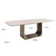 Maxfield Dining Table - 230cm - 10 Seater - Pedestal - Beige - Ceramic