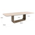 Maxfield Dining Table - 300cm - 12 Seater - Pedestal - Beige - Ceramic