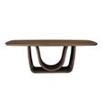 Windsor Dining Table - 230cm - 10 Seater - Pedestal Base - Walnut and Brass - Wood