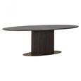 Luxor Brushed Brass Ribbed 10 Seater Oval Pedestal Dining Table