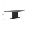 Luxor Brushed Brass Ribbed 12 Seater Oval Pedestal Dining Table