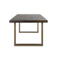 Luxor Brushed Brass Ribbed 8 Seater Dining Table