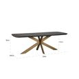 Cambon Dark Oak and Brass 8 Seater Dining Table with Spider Legs