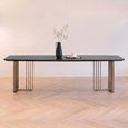 Alexander Jones Dining Table - 220cm - 10 Seater - Double Pedestal - Charcoal and Brass