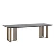 Alexander Jones Dining Table - 220cm - 10 Seater - Double Pedestal - Charcoal and Brass