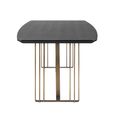 Alexander Jones Dining Table - 220cm - 10 Seater - Double Pedestal - Charcoal and Brass