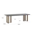Alexander Jones Dining Table - 220cm - 10 Seater - Double Pedestal - Charcoal and Brass