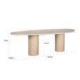Renaissance Dining Table - 240cm - 10 Seater - Pedestal - Beige - Travertine