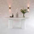 Bloomstone Dining Table - 230cm - 10 Seater - Double Pedestal - White