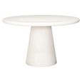 Bloomstone White Lime Plaster 4 Seater Round Pedestal Dining Table