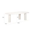 Bloomstone White Lime Plaster 8 Seater Pedestal Dining Table