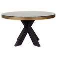 Bloomville Shagreen 6 Seater Round Dining Table with Spider Legs