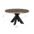 Bloomville Shagreen 6 Seater Round Dining Table with Spider Legs