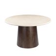 Brix Bottecino Dining Table - 130cm - 4 Seater - Pedestal - Chestnut - Ceramic and Mango Wood