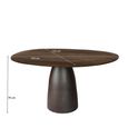 Brix Marron Dining Table - 140cm - 6 Seater - Pedestal - Espresso - Mango Wood and Metal