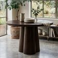 Brix Clubs Dining Table - 130cm - 4 Seater - Round - Pedestal - Chestnut - Mango Wood
