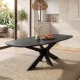 Montereux Dining Table - 220cm - 8 Seater - Oval - Spider Legs - Charcoal - Mango Wood