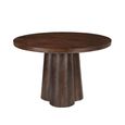 Brix Clubs Dining Table - 130cm - 4 Seater - Round - Pedestal - Chestnut - Mango Wood