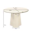 Brix Clubs Dining Table - 130cm - 4 Seater - Round - Pedestal - Sandy - Concrete