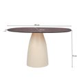 Brix Mylon Dining Table - 140cm - 6 Seater - Cone Base - Off White - Glass and Metal