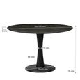 Brix Vivian Dining Table - 120cm - 4 Seater - Round - Pedestal - Black - Mango Wood