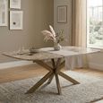 Bottega Dining Table - 220cm - 10 Seater - Spider Legs - Blush Beige - Marble and Metal