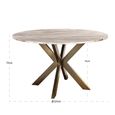 Bottega Dining Table - 140cm - 6 Seater - Spider Legs - Round - Blush Beige - Marble and Metal