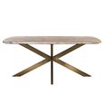 Bottega Dining Table - 190cm - 8 Seater - Spider Legs - Blush Beige - Marble and Metal
