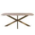 Bottega Dining Table - 220cm - 10 Seater - Spider Legs - Blush Beige - Marble and Metal