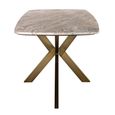 Bottega Dining Table - 220cm - 10 Seater - Spider Legs - Blush Beige - Marble and Metal